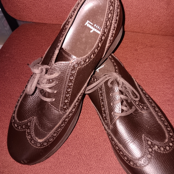 Salvatore Ferragamo Brown Oxfords - Picture 1 of 4